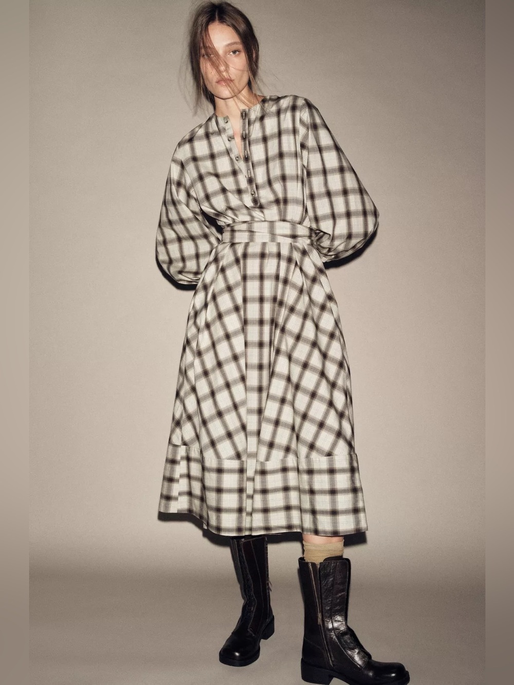 Price Firm - ZARA ZW Plaid Shirt Dress